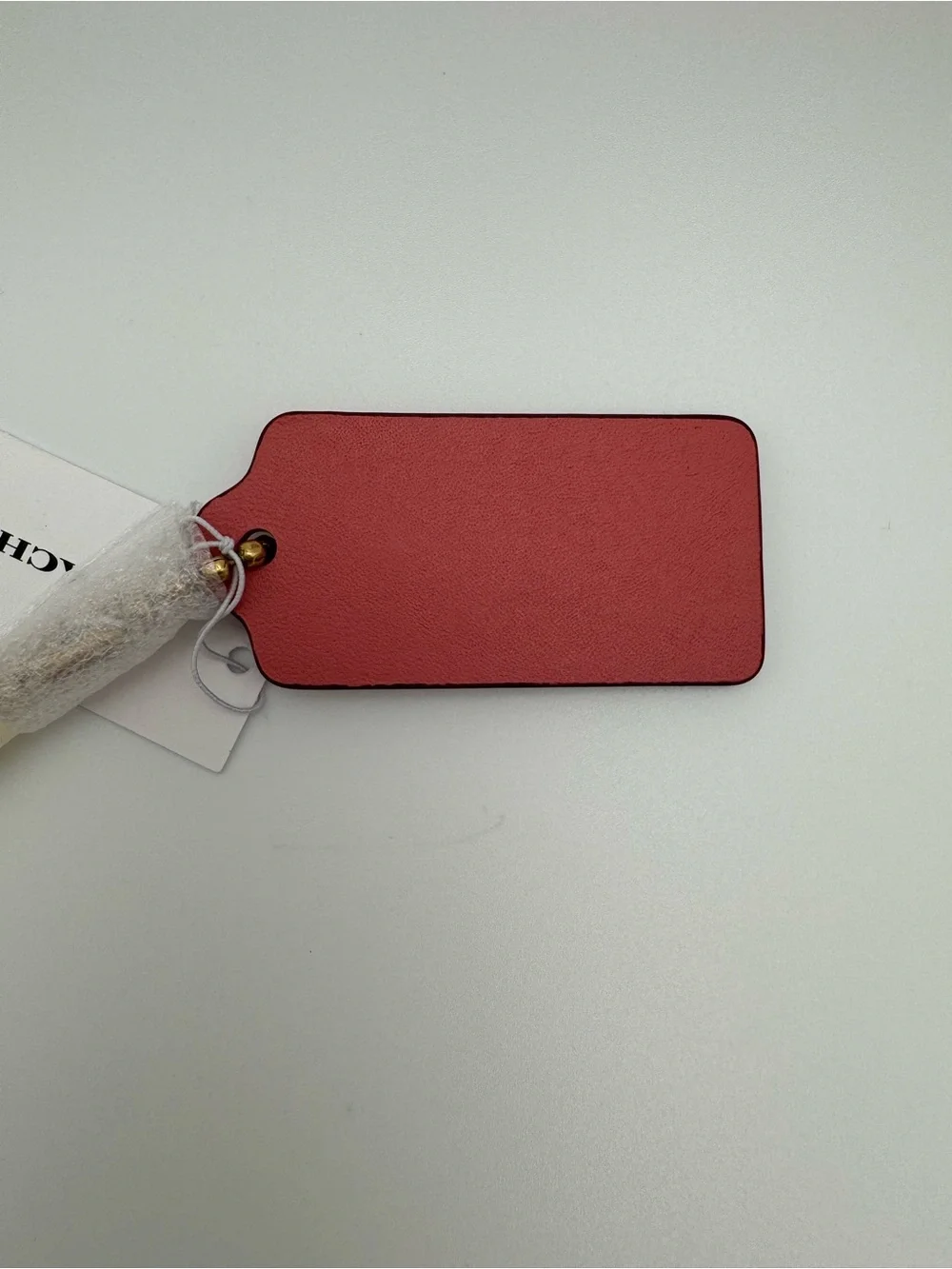 Coach CBA16 Taffy Pink Leather Hangtag Replacement Bag Charm Gold Chain NWT 2.5